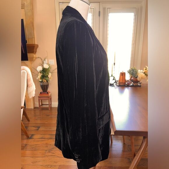 ZARA Velvet Blazer in Black. preppy Old Money Office Siren Academia Sz S NWT - Picture 2 of 6